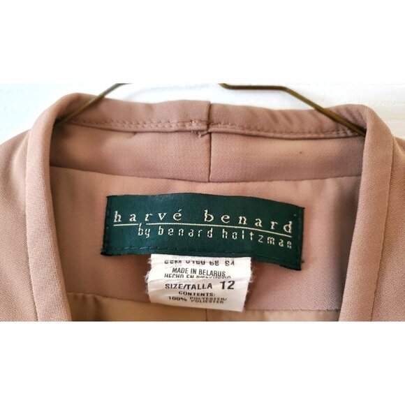 VINTAGE WOMENS HARVE BENARD 2 PIECE BEIGE PANT SUIT SIZE 12 - Picture 3 of 11